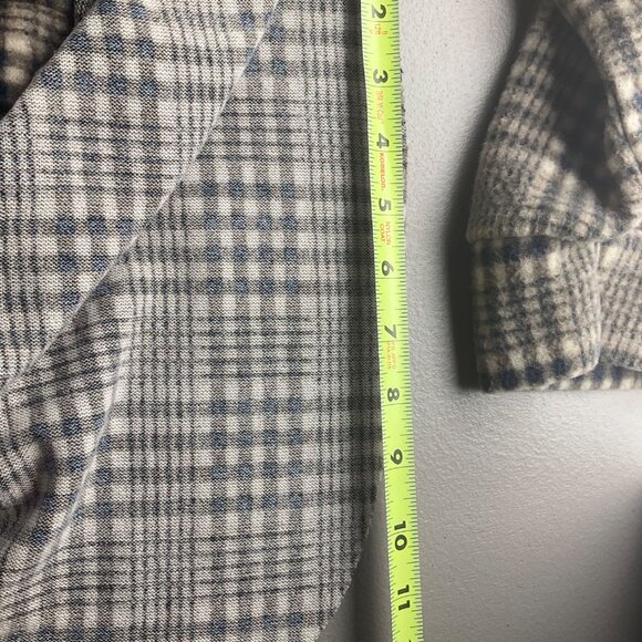 Bucket list Medium Plaid Long Shacket Jacket Oversized Boho Grunge Made USA - Picture 9 of 11